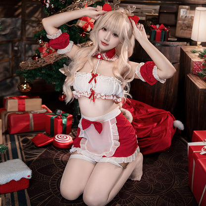 Fée et moiBedwarmer Christmas Maid Exposed Buttocks Tube Top Temptation Set[X2 Cosplay-116]