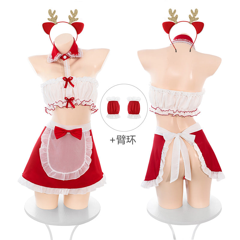 Fée et moiBedwarmer Christmas Maid Exposed Buttocks Tube Top Temptation Set[X2 Cosplay-116]